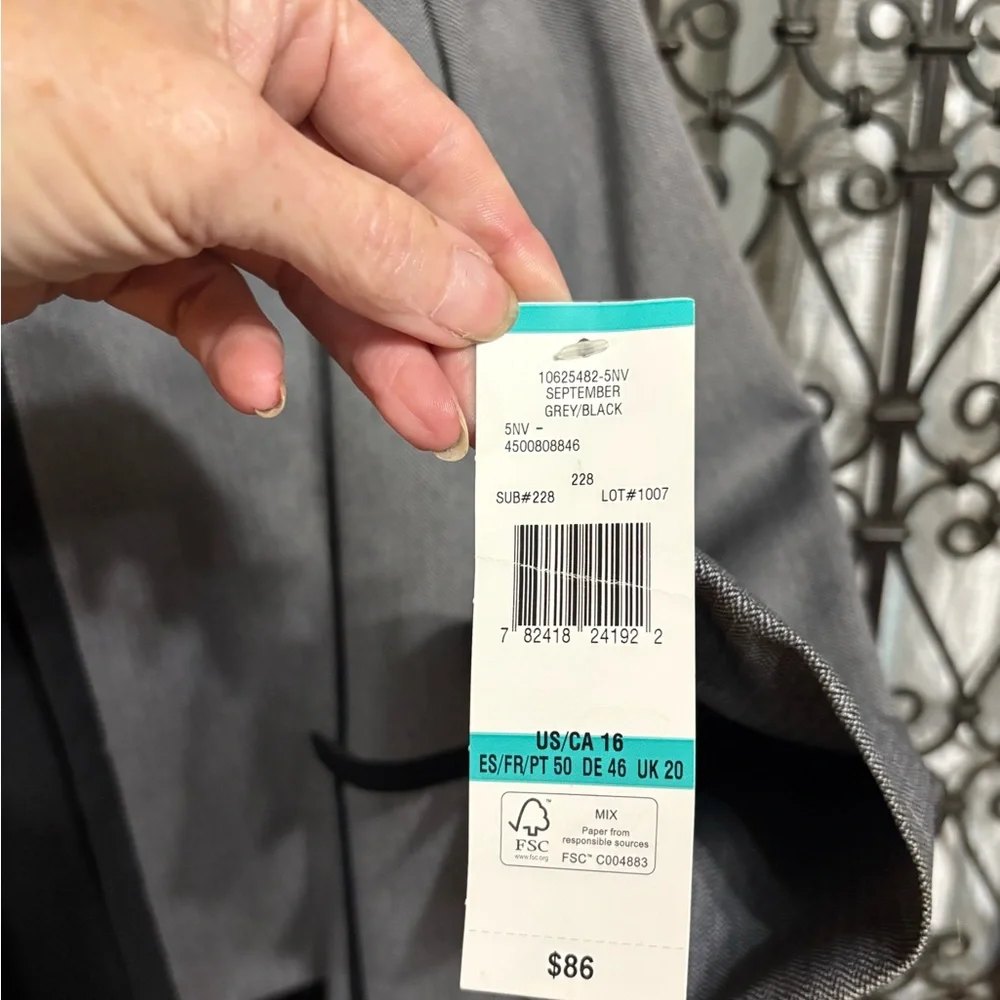 Black Label Women's Gray and Black Jacket - Picture 3 of 6